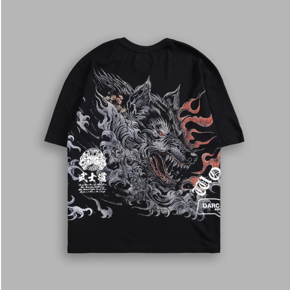 Darc Sport Other - OKAMI FLAMES "SIDE BY SIDE" OVERSIZED TEE IN BLACK